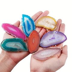 7pcs Natural Agate Light Watch Stones for Home Decoration and Jewelry Making