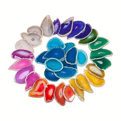7pcs Natural Agate Light Watch Stones for Home Decoration and Jewelry Making