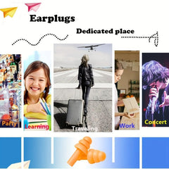 16pcs Reusable Earplugs for Sleeping, Soft Silicone Ear Plugs, Noise Cancelling