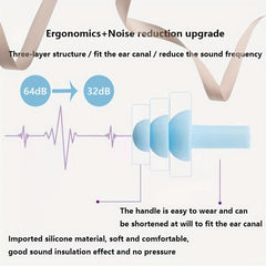 16pcs Reusable Earplugs for Sleeping, Soft Silicone Ear Plugs, Noise Cancelling