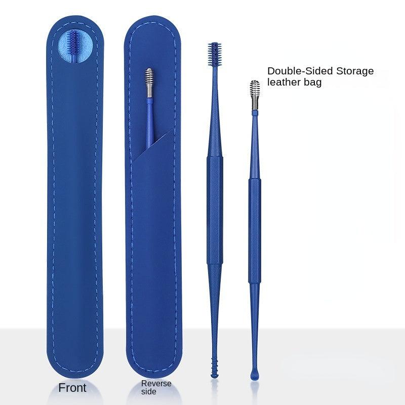 2 Pack Earpick Double headed Spiral Silicone Ear Picking Spoon Set