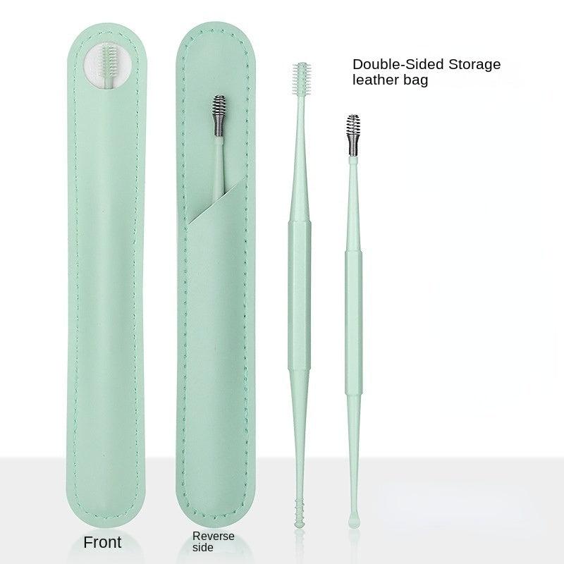 2 Pack Earpick Double headed Spiral Silicone Ear Picking Spoon Set