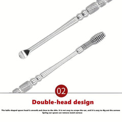 Stainless Steel Double Head Spring Ear Scoop