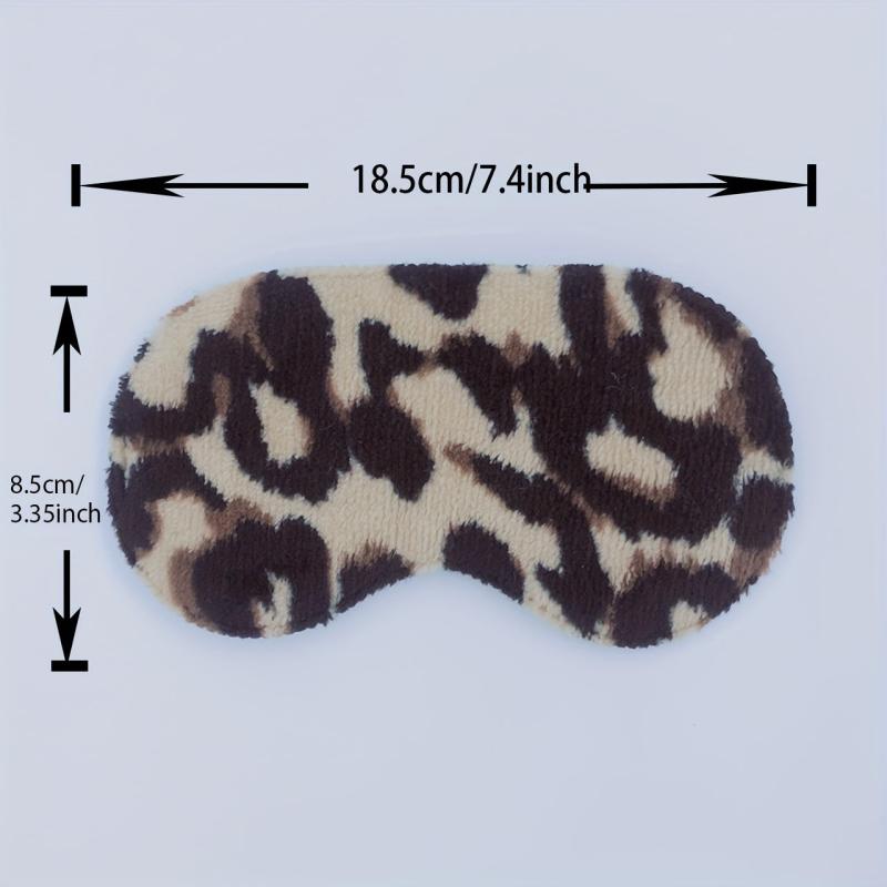 Leopard Plush Eye Mask Soft Cover for Travel Nap Meditation