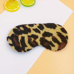 Leopard Plush Eye Mask Soft Cover for Travel Nap Meditation