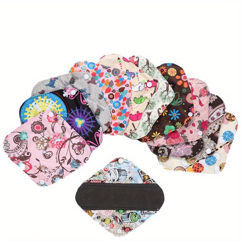 6pcs Washable Bamboo Charcoal Cloth Sanitary Pad Set with Wet Bag
