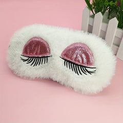 Plush Sleep Eye Mask Breathable for Travel Office Car Plane Gift