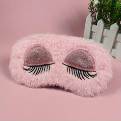 Plush Sleep Eye Mask Breathable for Travel Office Car Plane Gift
