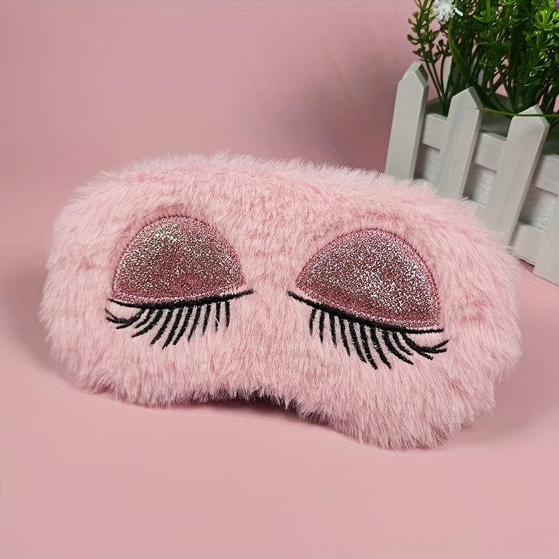 Plush Sleep Eye Mask Breathable for Travel Office Car Plane Gift
