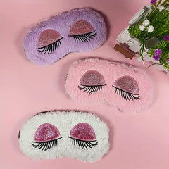 Plush Sleep Eye Mask Breathable for Travel Office Car Plane Gift