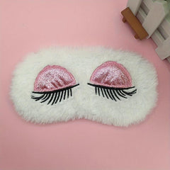 Plush Sleep Eye Mask Breathable for Travel Office Car Plane Gift