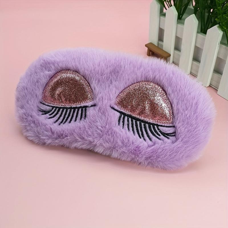 Plush Sleep Eye Mask Breathable for Travel Office Car Plane Gift