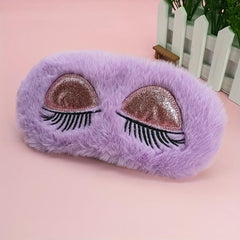 Plush Sleep Eye Mask Breathable for Travel Office Car Plane Gift