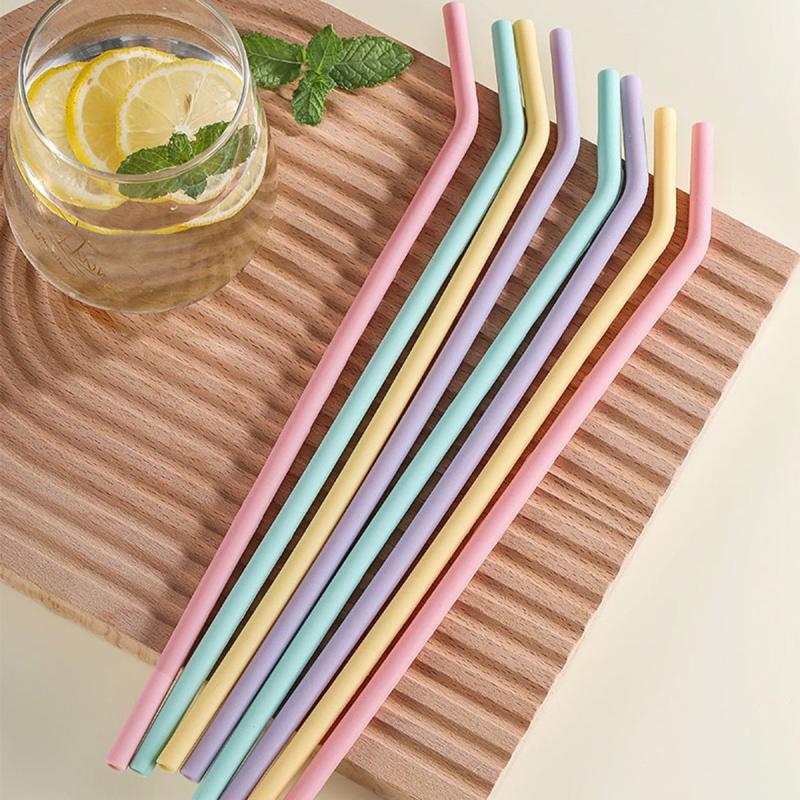4pcs Reusable Silicone Straws BPA Free