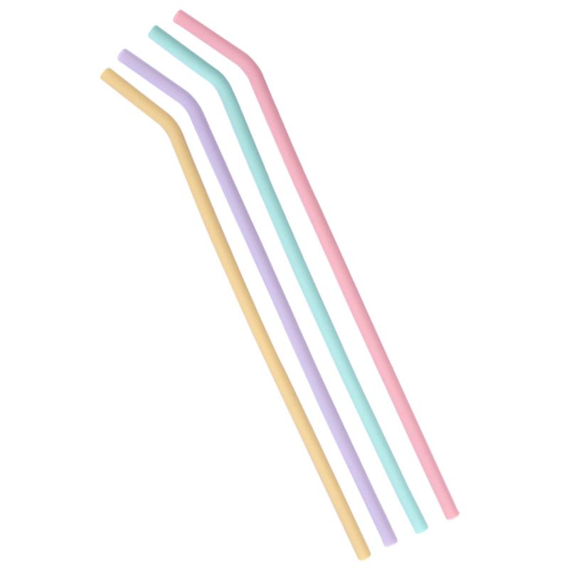 4pcs Reusable Silicone Straws BPA Free