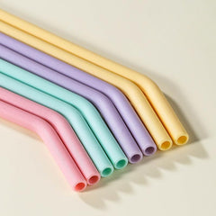 4pcs Reusable Silicone Straws BPA Free