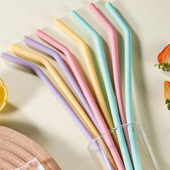 4pcs Reusable Silicone Straws BPA Free