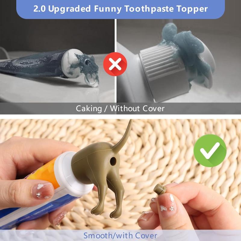 Dog Butt Toothpaste Caps - Dispenser for Pranking and Squeezing Toothpaste