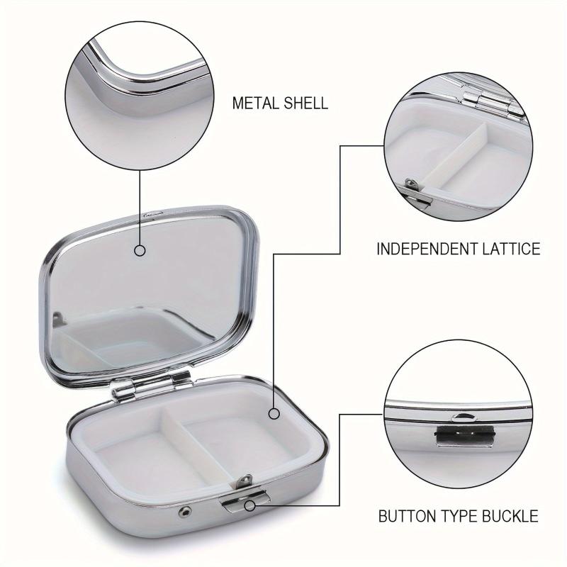 Plaid Bee Pill Box 2 Compartment Portable Medicine Case