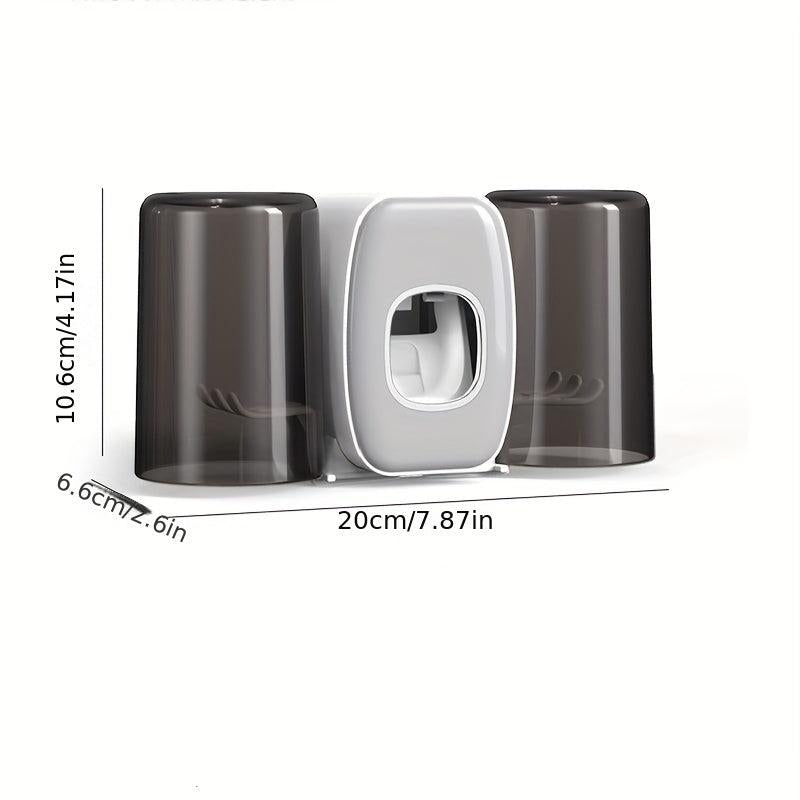 Automatic Wall-mounted Toothpaste Squeezer with Toothbrush Holder Set