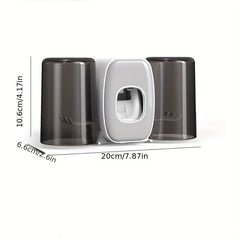Automatic Wall-mounted Toothpaste Squeezer with Toothbrush Holder Set