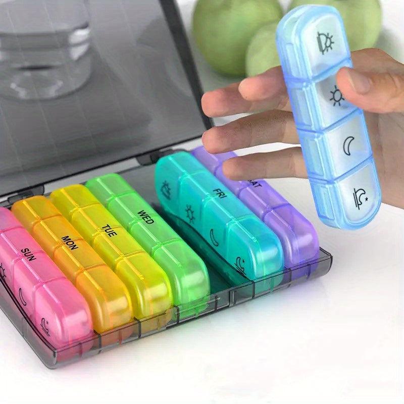 Weekly Pill Organizer 3 Times Large 7 Pill Box with Separate Container Portable