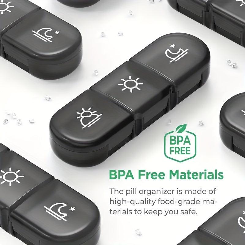 Weekly Pill Organizer 3 Times Large 7 Pill Box with Separate Container Portable