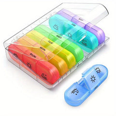 Weekly Pill Organizer 3 Times Large 7 Pill Box with Separate Container Portable