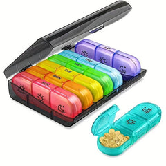 Weekly Pill Organizer 3 Times Large 7 Pill Box with Separate Container Portable
