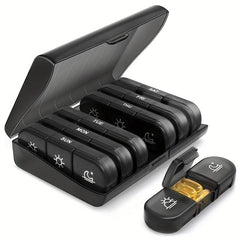 7 Day Pill Box Organizer Portable Travel with 21 Grids, Large Compartments