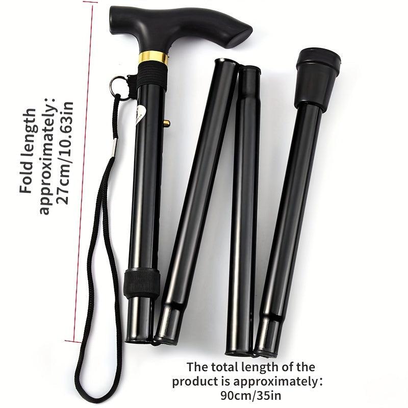 Foldable Lightweight Walking Stick Trekking Pole Adjustable Height