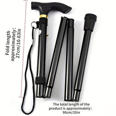 Foldable Lightweight Walking Stick Trekking Pole Adjustable Height