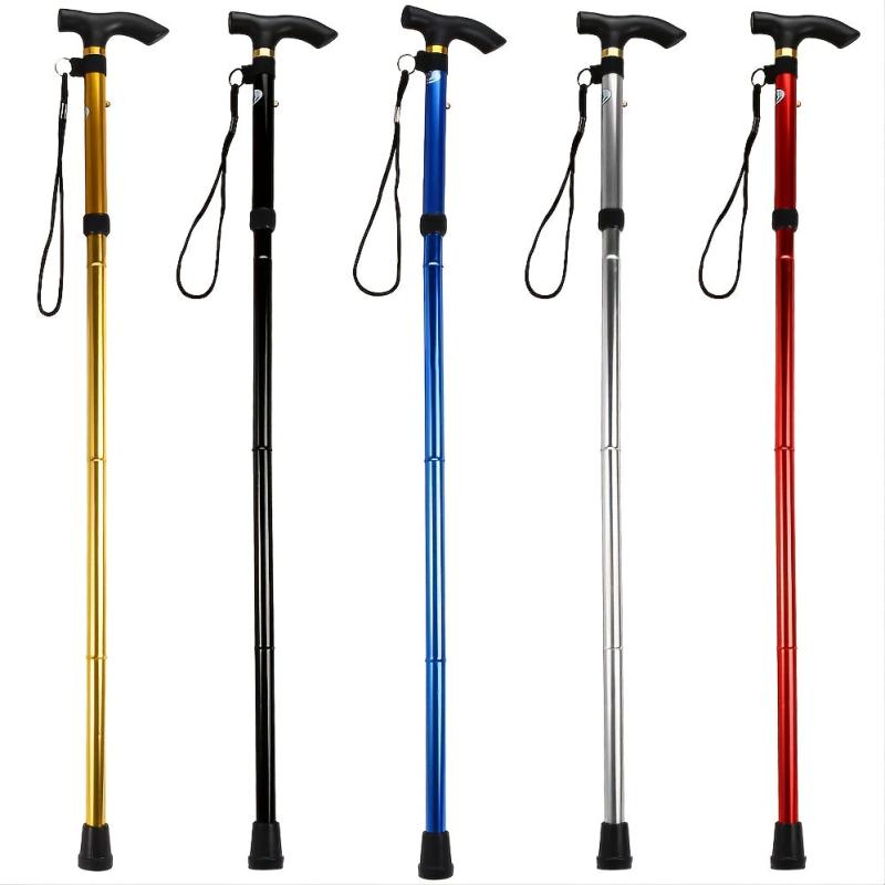Foldable Lightweight Walking Stick Trekking Pole Adjustable Height