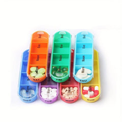Weekly Pill Organiser Travel Box Daily AM PM Night Reminder 7 Compartments