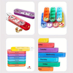Weekly Pill Organiser Travel Box Daily AM PM Night Reminder 7 Compartments