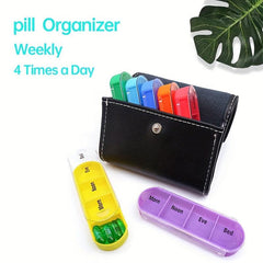 Weekly Pill Organiser Travel Box Daily AM PM Night Reminder 7 Compartments