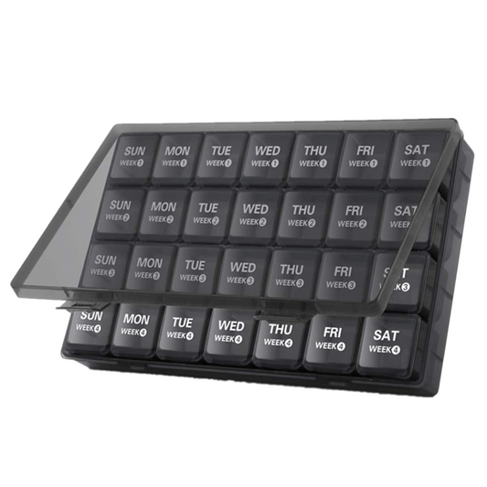 1pc Monthly Pill Organizer 28 Pill Box Medicine Organizer