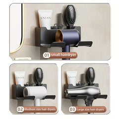 Hair Dryer Holder Bathroom Storage Rack Wall Mounted Hair Dryer Holder