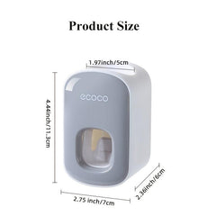 Bathroom Set: Toothpaste Dispenser & Toothbrush Holder