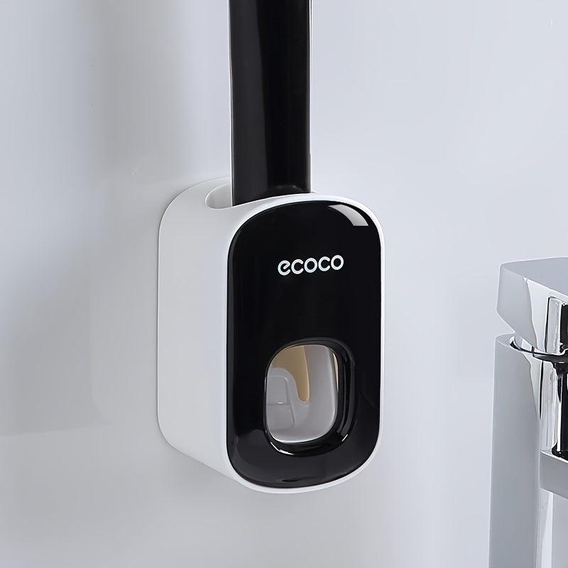 Bathroom Set: Toothpaste Dispenser & Toothbrush Holder