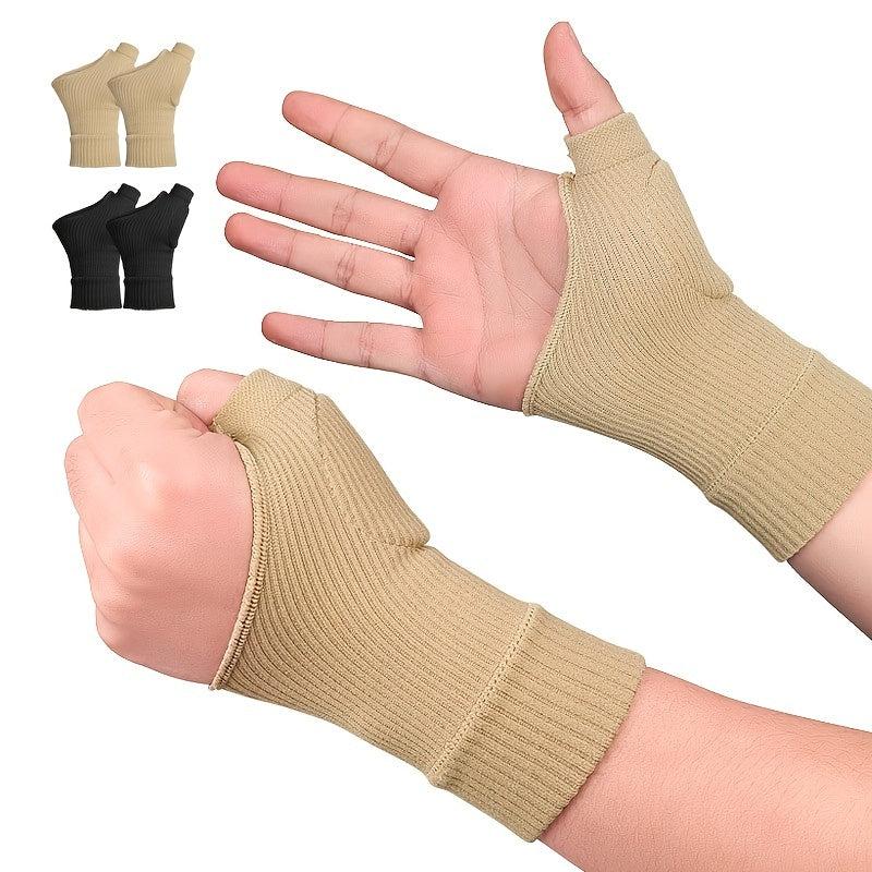 1 Pair Sports Wrist Thumb Palm Protection Half Finger Cycling Gloves