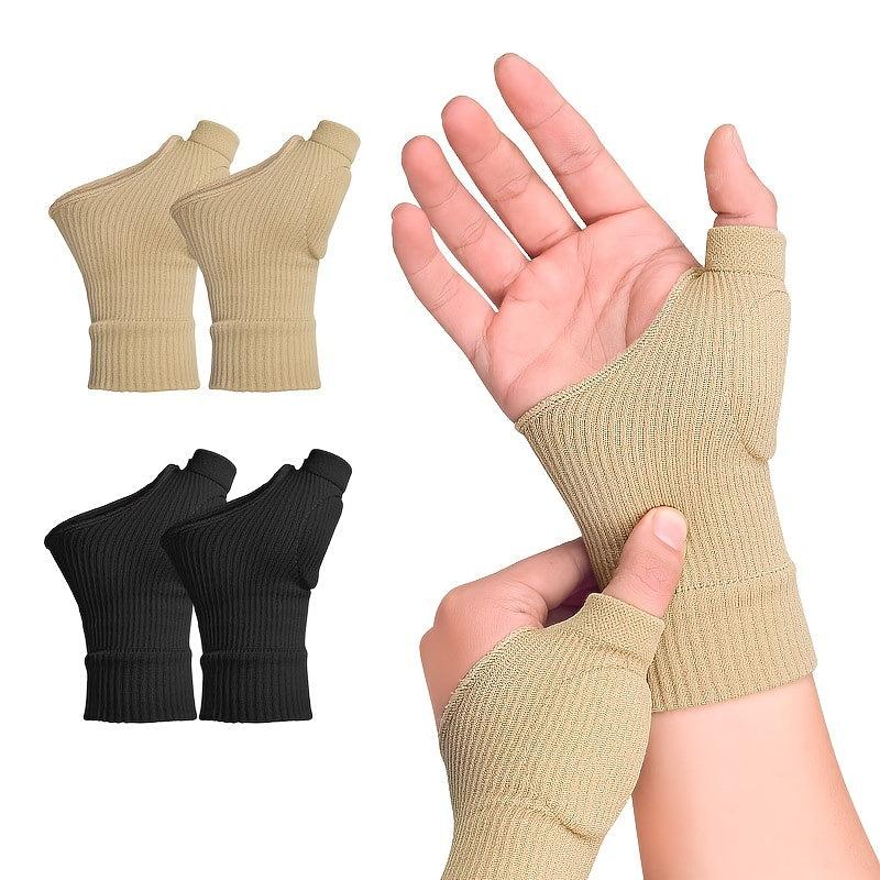 1 Pair Sports Wrist Thumb Palm Protection Half Finger Cycling Gloves