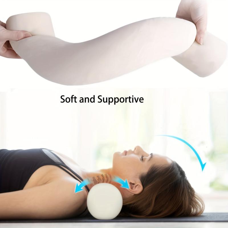 Memory Foam Neck Roll Pillow Bolster Support for Sleeping Bed Yoga