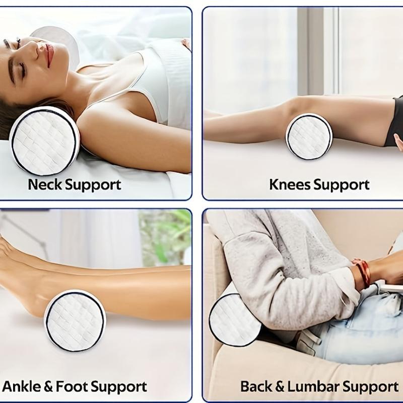Memory Foam Neck Roll Pillow Bolster Support for Sleeping Bed Yoga