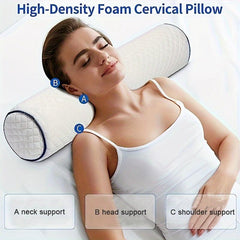 Memory Foam Neck Roll Pillow Bolster Support for Sleeping Bed Yoga