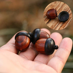 Wood Medicine Pill Box Mini Rescue Wooden Pill Case Portable Tablets Storage