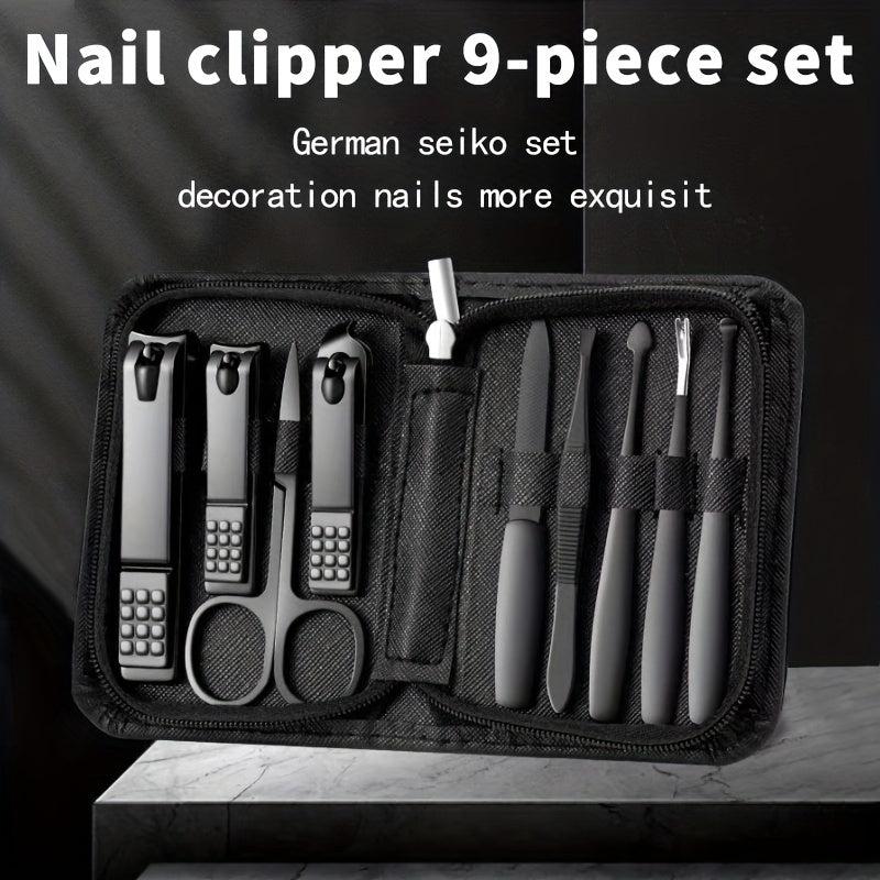 9pcs Nail Clipper Manicure Pedicure Set Large Adult