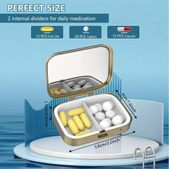 2pcs Pill Case Pill Box Mirror Vintage Small Purse Pocket Bronze Pill Container