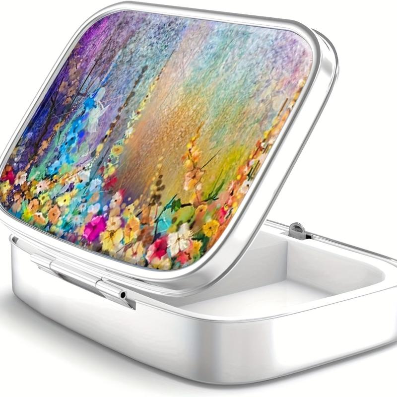 2 Compartment Pill Box Portable Case for Pocket or Purse