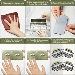 Wall Mounted Hair Dryer Holder Bathroom Storage Rack